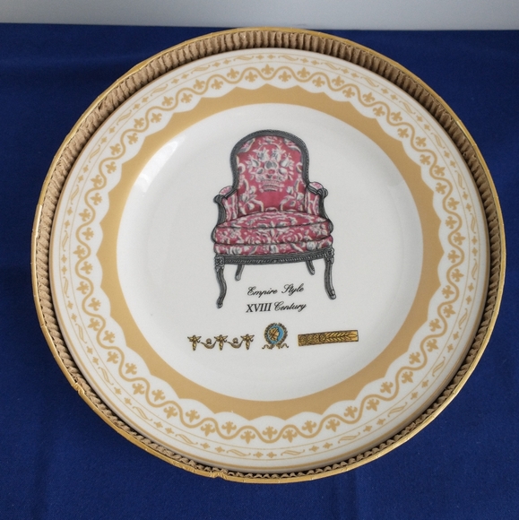 4 Plates ANTIQUE CHAIRS Dessert NIB - Picture 2 of 14